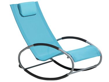Chaise de jardin à bascule bleu turquoise CAMPO