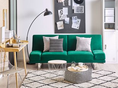 Velvet Sofa Bed Green YORK