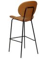 Conjunto de 2 sillas de bar de piel sintética marrón dorado LUANA_886370