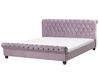 Velvet EU Super King Size Bed Pink AVALLON_694714