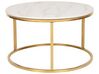 Tavolino da caffè effetto marmo beige e oro ⌀ 70 cm CORAL_733220