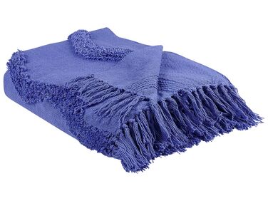 Cotton Blanket 125 x 150 cm Purple KHARI