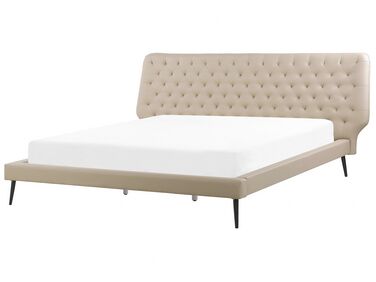  Eko kožená postel 180 x 200 cm béžová ESSONNE