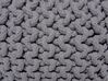 Cotton Knitted Pouffe 40 x 25 cm Dark Grey CONRAD_813921