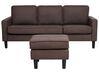3 Seater Fabric Sofa with Ottoman Brown AVESTA_741908