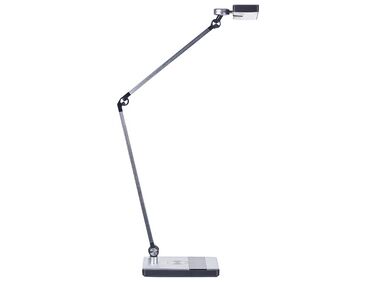 Metal LED Desk Lamp with Wireless Charger Silver LACERTA