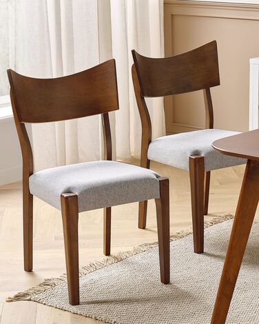 Set of 2 Wooden Dining Chairs Grey EDEN