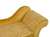 Mini chaise longue en velours jaune côté droit BIARRITZ_733946
