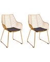 Conjunto de 2 sillas de metal dorado ANNAPOLIS_907690