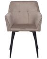 Set of 2 Velvet Dining Chairs Taupe Beige JASMIN_710927