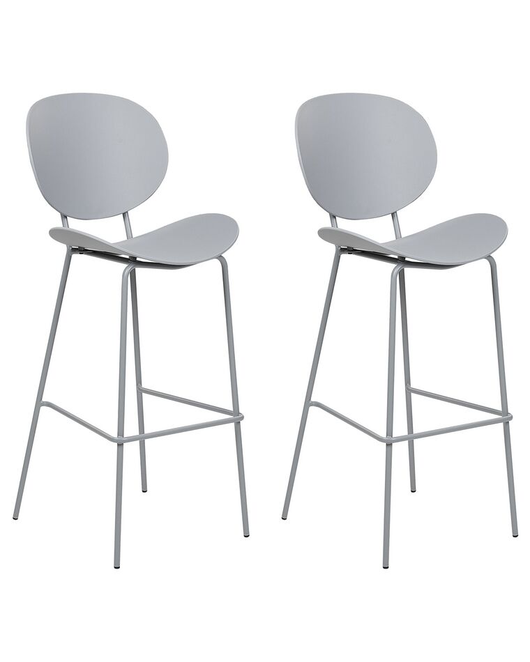 Conjunto de 2 sillas de bar gris claro SHONTO_886207
