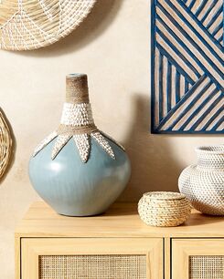 Koristemaljakko terrakotta sininen 43 cm SILAU Koristemaljakko terrakotta sininen 43 cm SILAU