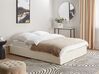 Buklé posteľ s úložným priestorom 140 x 200 cm krémová biela DINAN_903679