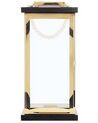 Lanterna decorativa dourada com madeira preta BORNEO_722948