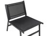 Havestol med fodskammel aluminium/mesh sort sæt af 2 MARCEDDI_897096