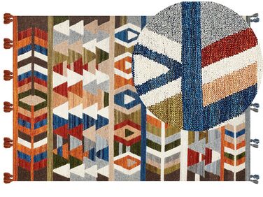 Wool Kilim Area Rug 160 x 230 cm Multicolour KAGHSI