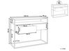 Konsolbord 2 lådor glasskiva i Mörk Trä och Svart MAUK_829122
