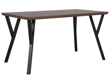 Dining Table 140 x 80 cm Dark Wood with Black BRAVO