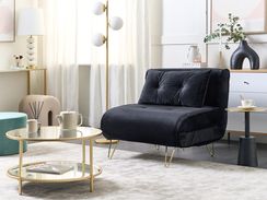 1-istuttava vuodesohva sametti musta VESTFOLD