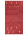 Gabbeh Teppich Wolle rot 80 x 150 cm abstraktes Muster Hochflor YARALI_856192