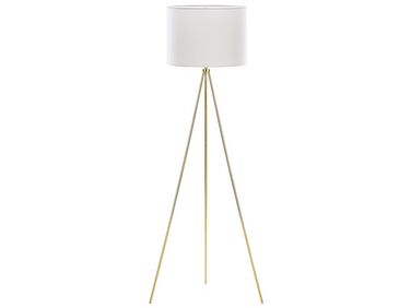 Tripod Floor Lamp White with Gold VISTULA