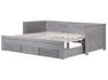 Drevená rozkladacia posteľ s úložným priestorom 90/180x200 cm sivá CAHORS_729511