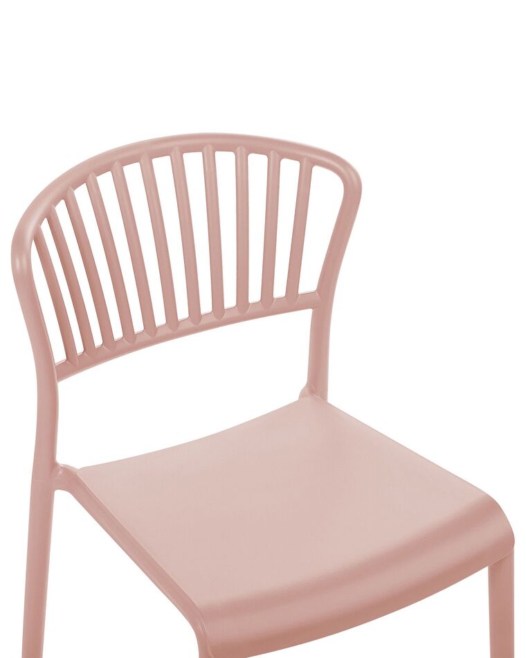 Set of 4 Plastic Dining Chairs Pink GELA Beliani.co.uk