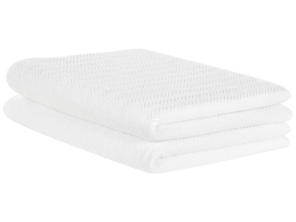 Set di 2 asciugamani cotone bianco MITIARO 