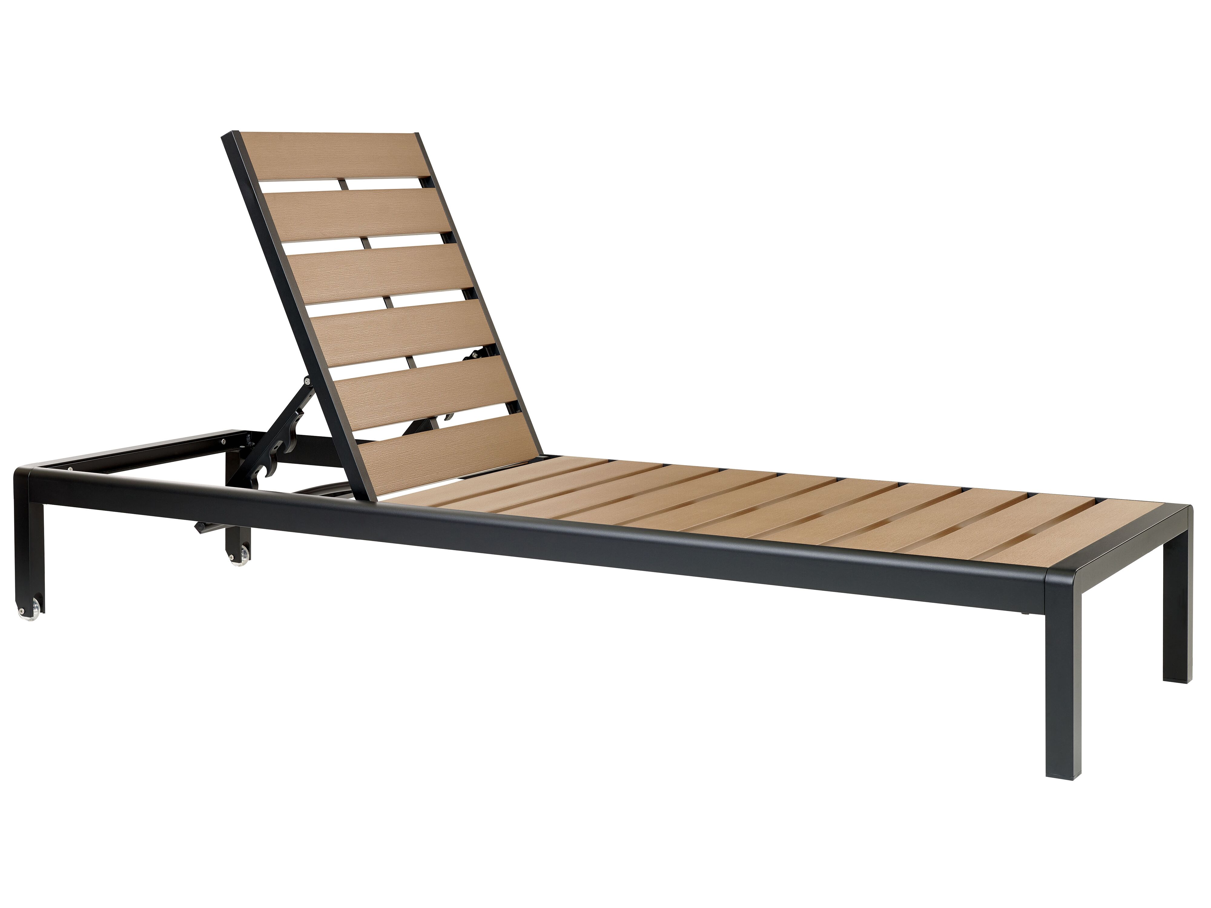 Solseng lyst træ/sort aluminium NARDO | Beliani.dk