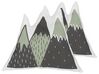 Conjunto de 2 almofadas verdes e pretas com padrão de montanhas 60 x 50 cm INDORE_801041