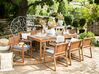 Set of 8 Acacia Wood Garden Dining Chairs with Blue Cushions SASSARI_746063