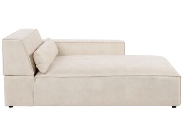 Chaise longue velluto beige sinistra HELLNAR