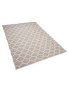 Outdoor Teppich beige 140 x 200 cm marokkanisches Muster zweiseitig Kurzflor AKSU_733630