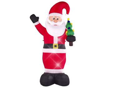 Père Noël LED gonflable 225 cm rouge IVALO