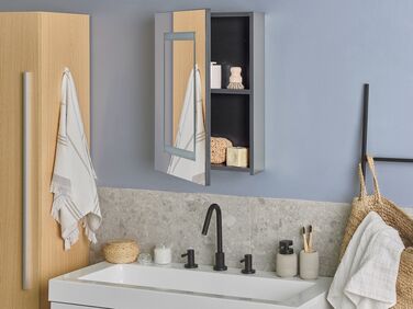 Speilskap til bad med LED 40 x 60 cm Svart MALASPINA