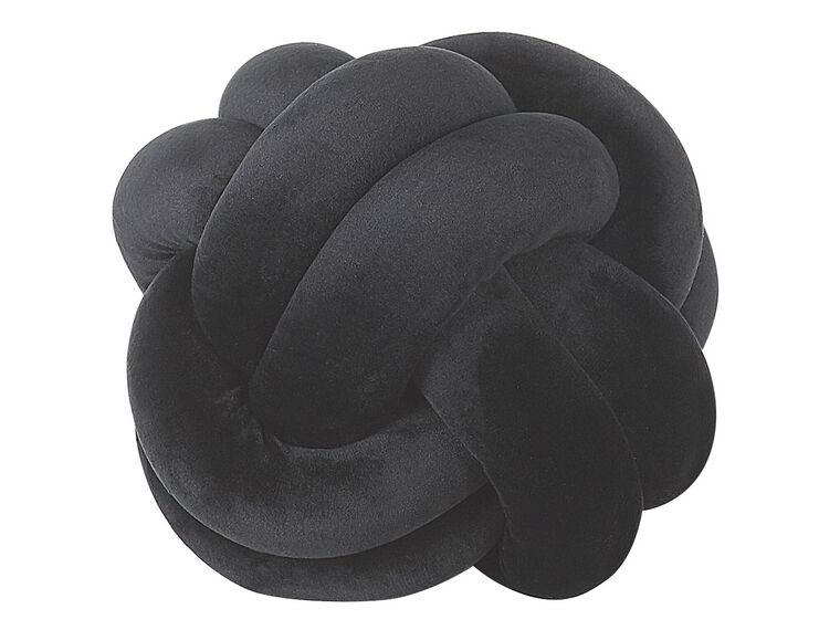 Velvet Knot Cushion 20 x 20 cm Black MALNI_790133