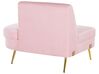 4-istuttava sohva sametti kaareva vaaleanpunainen MOSS_810387