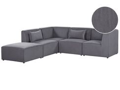 4-istuttava moduulikulmasohva ja rahi vakosametti oikeak. harmaa LEMVIG