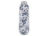Stoneware Flower Vase 30 cm White with Navy Blue MULAI_810756
