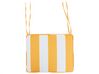 Set of 6 Outdoor Seat Pad Cushions Striped Pattern Yellow and White TOLVE_849052