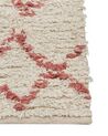 Teppich Baumwolle beige / rosa 140 x 200 cm geometrisches Muster Kurzflor BUXAR_839309