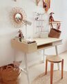 1 Drawer Home Office Desk with Shelf 100 x 55 cm Light Wood and White PARAMARIBO_846505