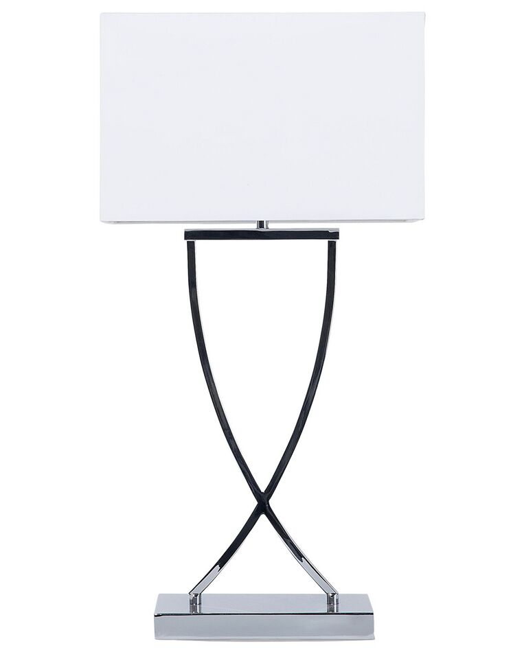 Lámpara de mesa de metal blanco/plateado 62 cm YASUNI_673271