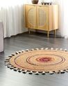 Okrúhly jutový koberec ⌀ 140 cm béžový OBAKOY_904153