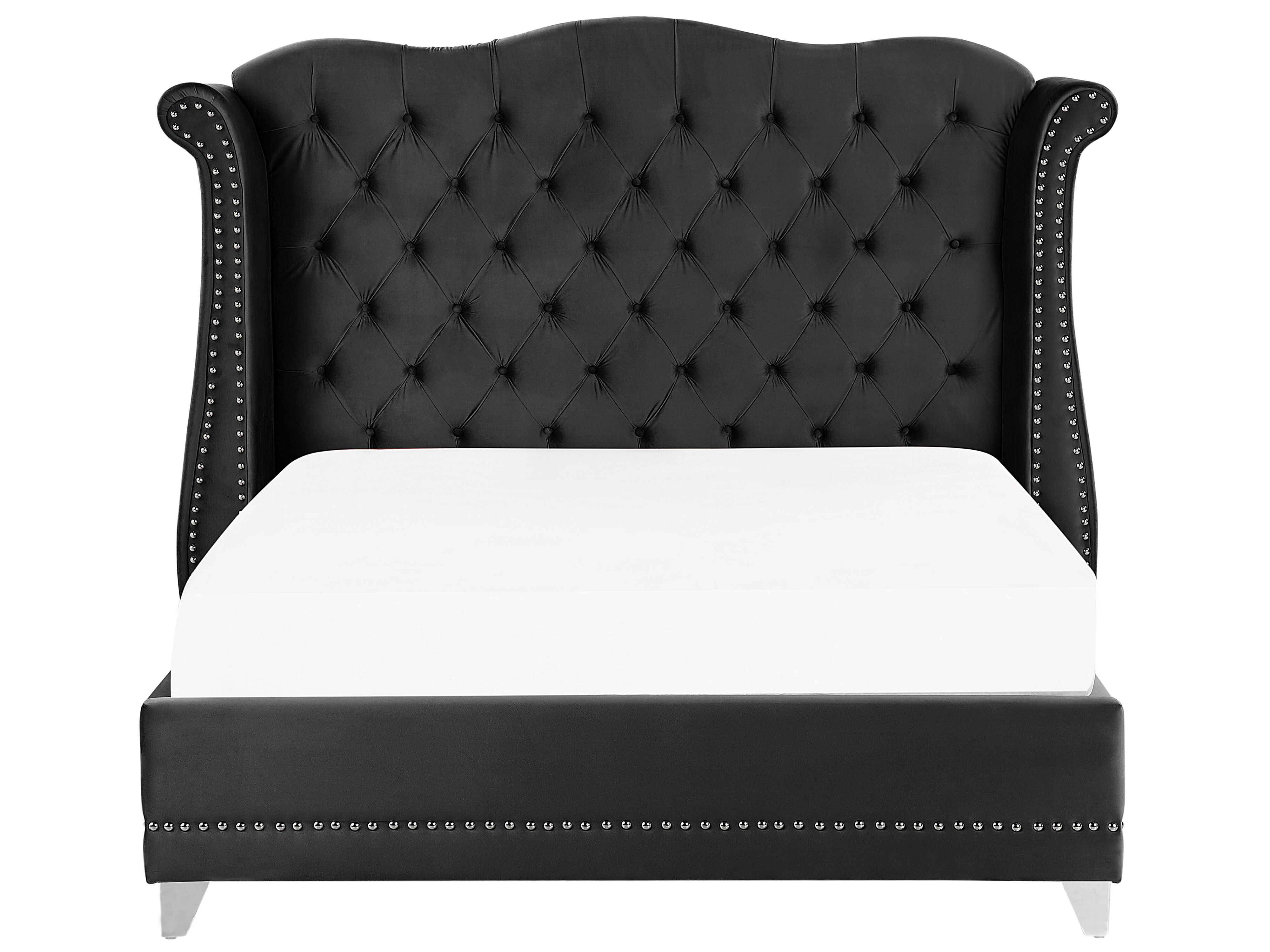 Velvet EU Super King Size Bed Black AYETTE Beliani.co.uk