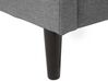 Cama con somier de poliéster gris/madera oscura 160 x 200 cm COLMAR_676002