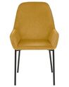 Conjunto de 2 sillas de comedor de pana amarillo mostaza/negro LOVERNA_780034