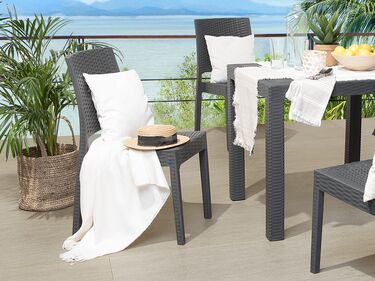 Set of 4 Garden Dining Chairs Grey FOSSANO