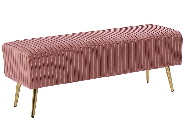 Velvet Bedroom Bench Pink PATERSON_797929