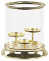 Kerzenständer Glas / Eisen gold 3-flammig 24 cm CILEGON_817689